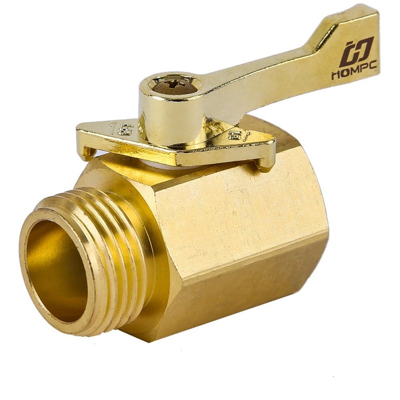 HQMPC Super Heavy Duty 3/4"" Brass Shut Off Valve Garden Hose Shut Off Valve Garden Hose Connector - Image 1